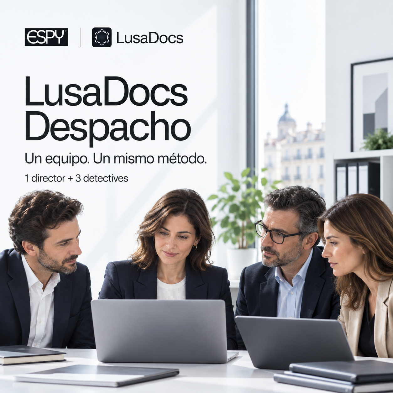 LusaDocs Despacho: un equipo de cuatro profesionales coordina sus investigaciones.