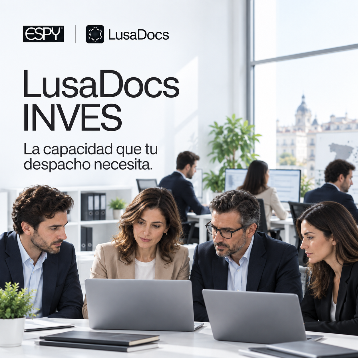 LusaDocs INVES: una organización de investigación coordina equipos y sistemas de gestión.